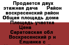 Продается двух этажная дача.  › Район ­ воскресенский район › Общая площадь дома ­ 45 › Площадь участка ­ 600 › Цена ­ 600 000 - Саратовская обл., Воскресенский р-н, Елшанка с. Недвижимость » Дома, коттеджи, дачи продажа   